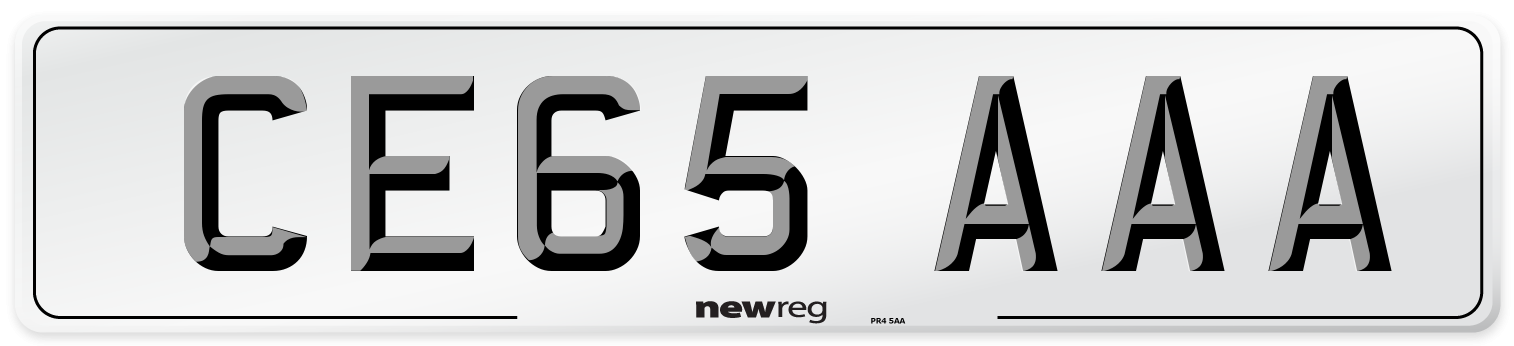 CE65 AAA Number Plate from New Reg